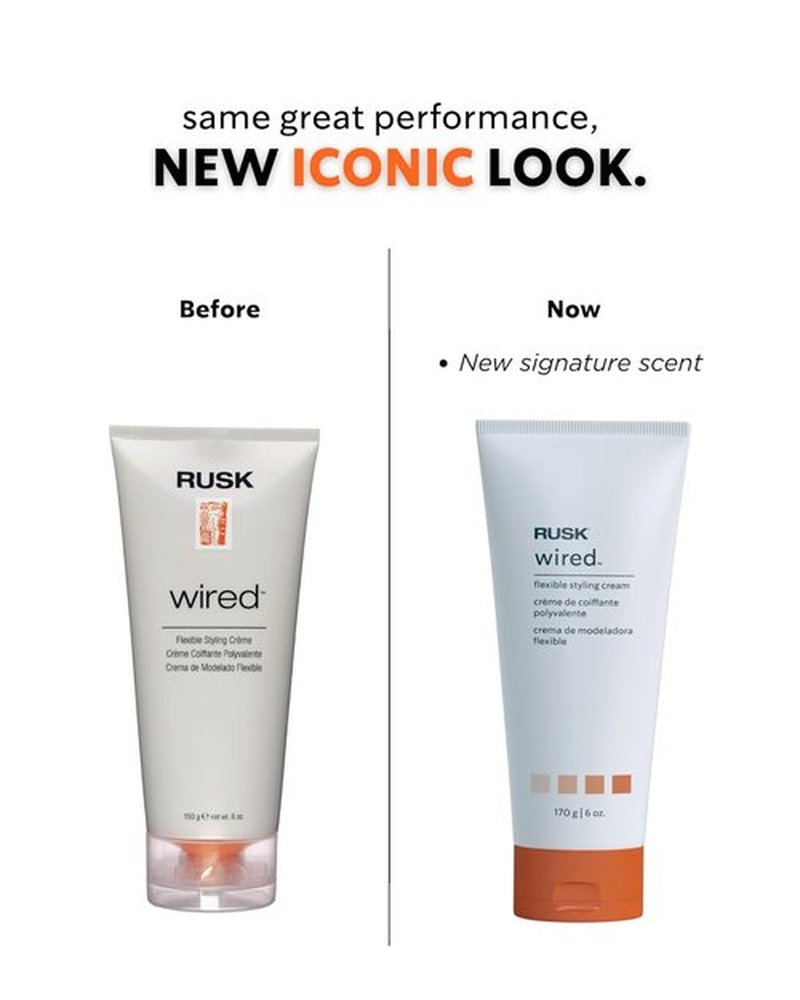 RUSK Wired Flexible Styling Cream - Frizz Control & Textured Definition - 6 oz Pliable Hold Cream