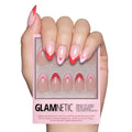Valentines Day Glamnetic Press On Nails - Pure Hearted | Glossy, Semi-Transparent Short Almond Nails with Heart Accents, Salon Quality | 15 Sizes - 30 Nail Kit with Glue