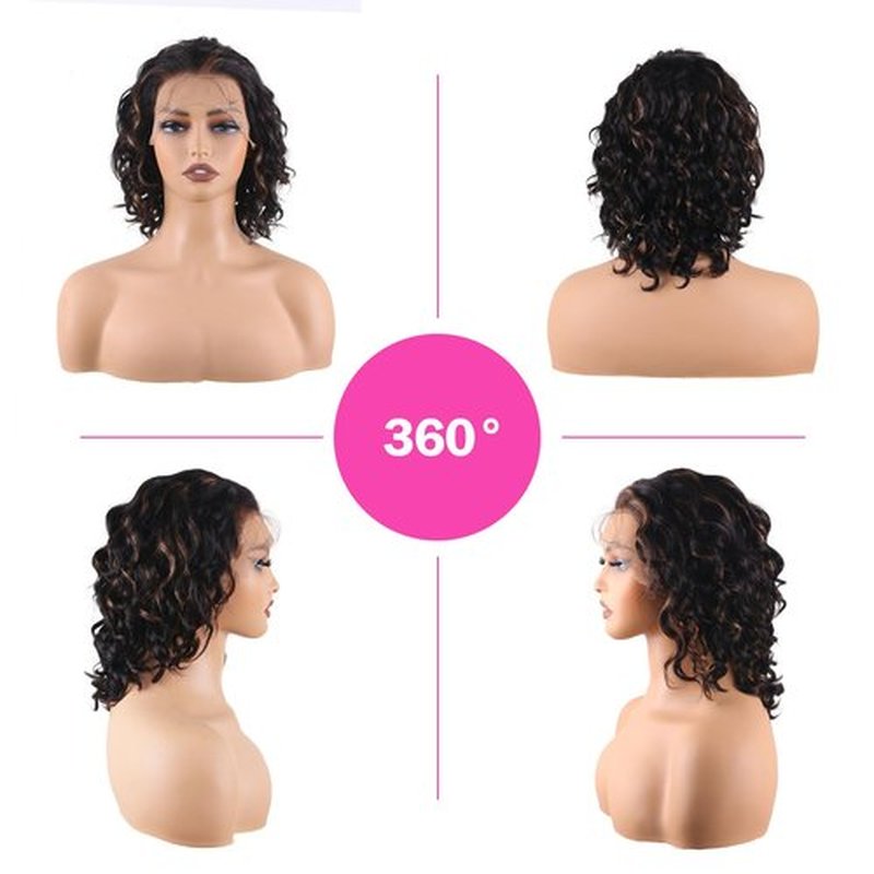 ManeMajesty 13x6 HD Lace Front Wig Human Hair Highlight Glueless Body Wave Wig for Black Women FS1B/30 Balayage Ombre | Pre Plucked 180% Density 12 Inch