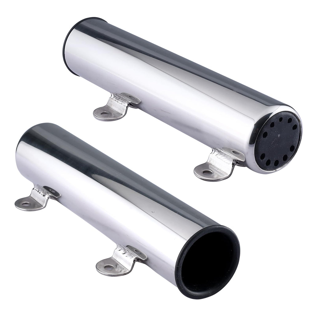 NovelBee 4pcs Fishing Rod Holders,Stainless Steel Boat Pole Holders with Weld Brackets,Side Mounted Transom Mounted Rod Holders for Kayak Marine