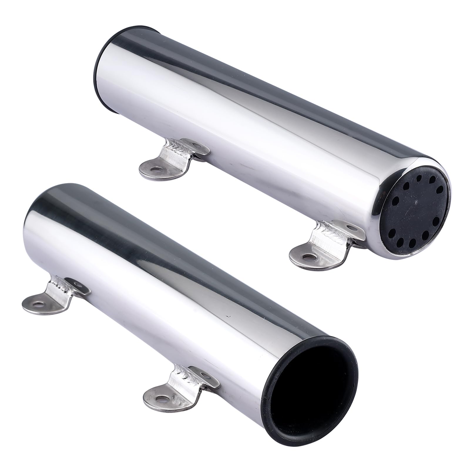 NovelBee 4pcs Fishing Rod Holders,Stainless Steel Boat Pole Holders with Weld Brackets,Side Mounted Transom Mounted Rod Holders for Kayak Marine
