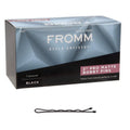 Fromm 2 Matte Black Bobby Pins - Crimped Non-Slip Hair Pins for All-Day Secure Styling | 600-Pack