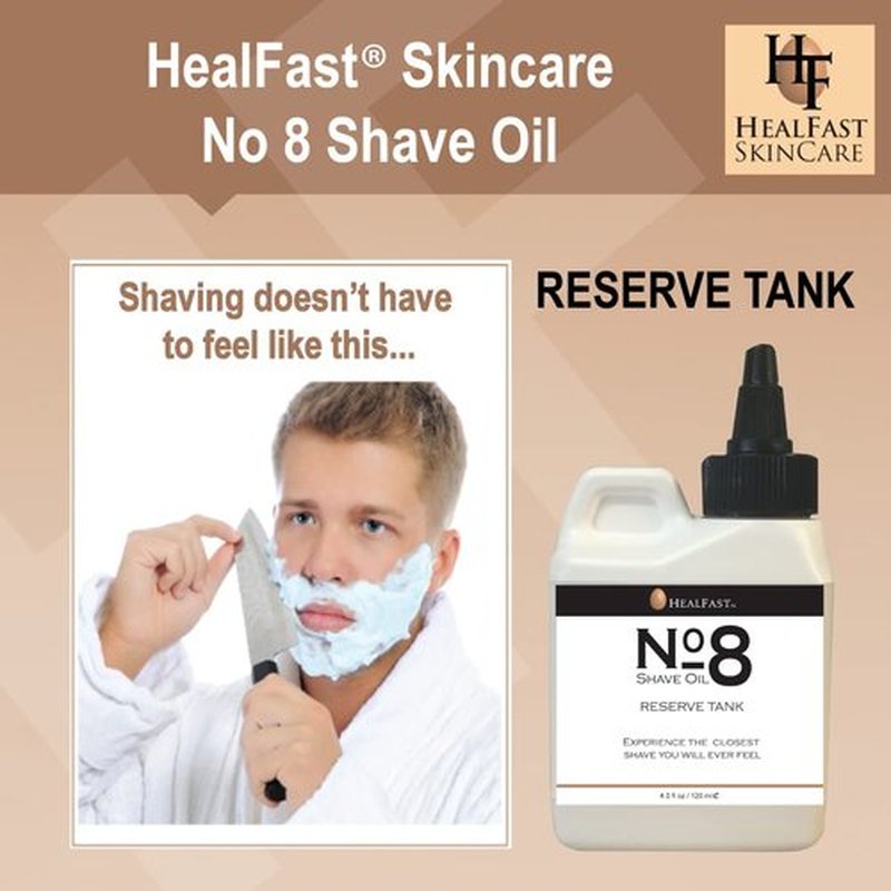 HealFast No. 8 Shave Oil - 4 oz Premium Shaving Oil for Men & Women | Prevents Razor Burn & Ingrown Hairs