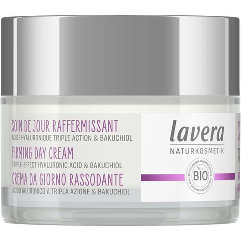 lavera Firming Day Care - Anti Aging Face Cream with Triple Hyaluron & Bakuchiol for Smooth Skin - Anti Wrinkle Face Cream - Face Moisturizer - PETA Certified - Vegan - Made in Germany - 1.7 Fl Oz