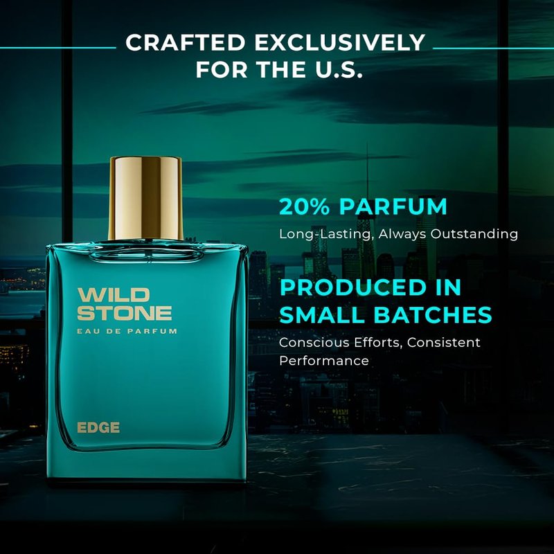 Wild Stone Edge Eau De Parfum - Luxury Men's Fragrance | 3.38oz (100ml) | Intense & Long-Lasting Scent