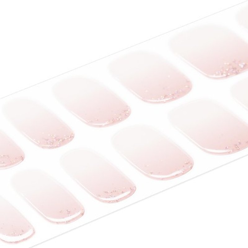 DANNI & TONI Semi Cured Gel Nail Strips French Ombre (in The Mood for Love) Pink White Gradient Nail Strips 28 Stickers Gift for Women