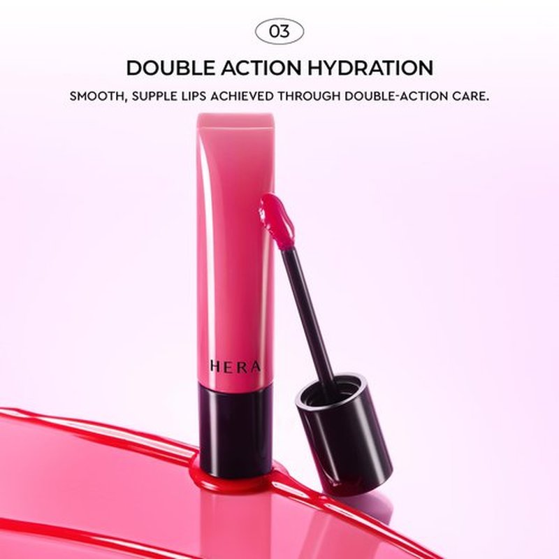 HERA Sensual Tinted Shine Lip Serum #220 SUNDAZE | Weightless Sleek Shine, Transfer-Resistant Color, 12-Hour Soft Lip Stain Oil, Double Hydration wih Hyaluronic Acid, High-Gloss Finish, 0.30 oz.