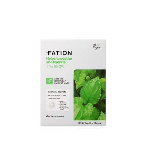 Fation Real Fit Mask, 5 Pack (Heartleaf Calming)