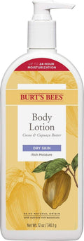 Burts Bees Body Lotion - Nourishing Butter Formula for Dry Skin with Cocoa & Cupuaçu, 12 Oz