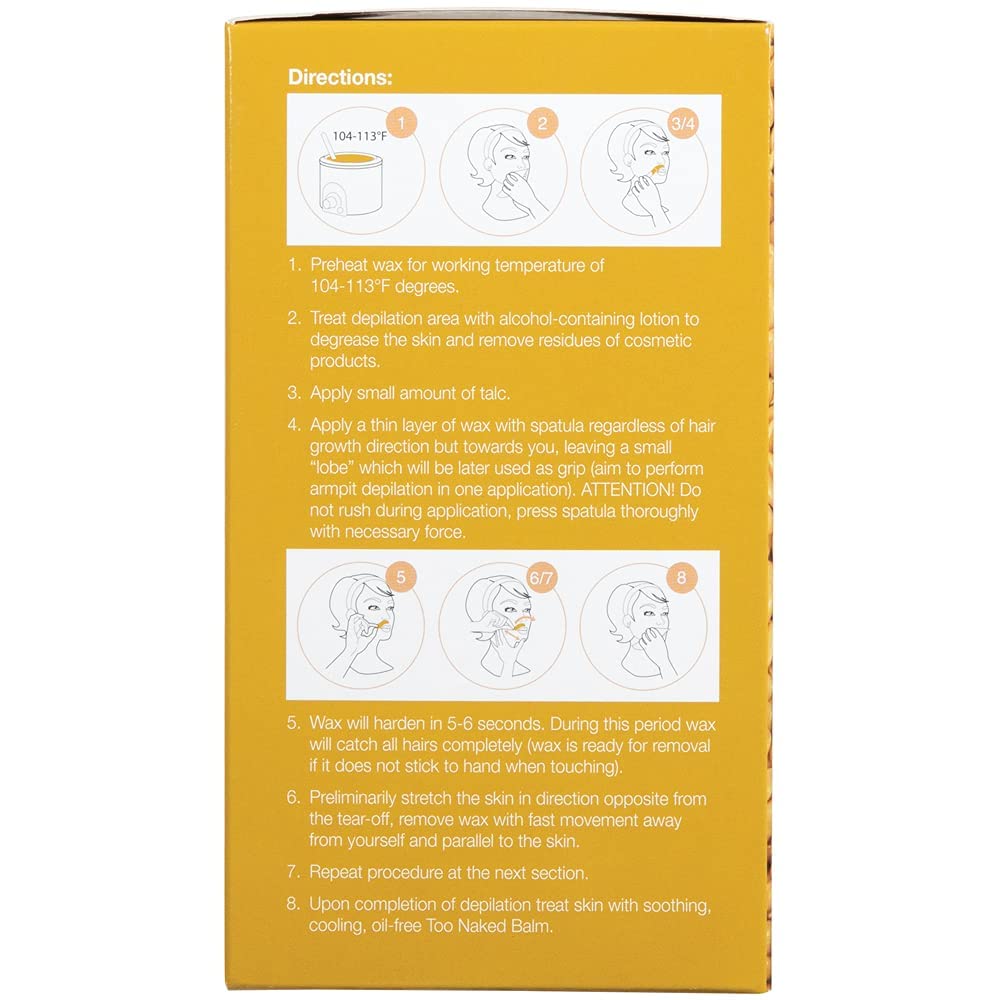 Too Naked Golden Radiance Strip-Free Wax, Hypoallergenic, Incredible Elasticity Peel Wax size 28.8 Ounces
