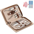 Duo La Me Stainless Steel Nail Clippers Toenail ingrown Clipper Set 15in 1 Pedicure Personal Care Tool Thick toenail Nail File Foot File Cuticle Remover-Heel Scraper and Foot Scrub Cuticle Remover