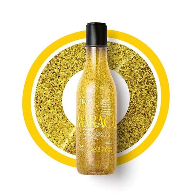 Natura Passion Fruit Exfoliating Shower Gel - Vegan, Sulfate-Free Body Cleanser - 6.2 fl oz (185ml)