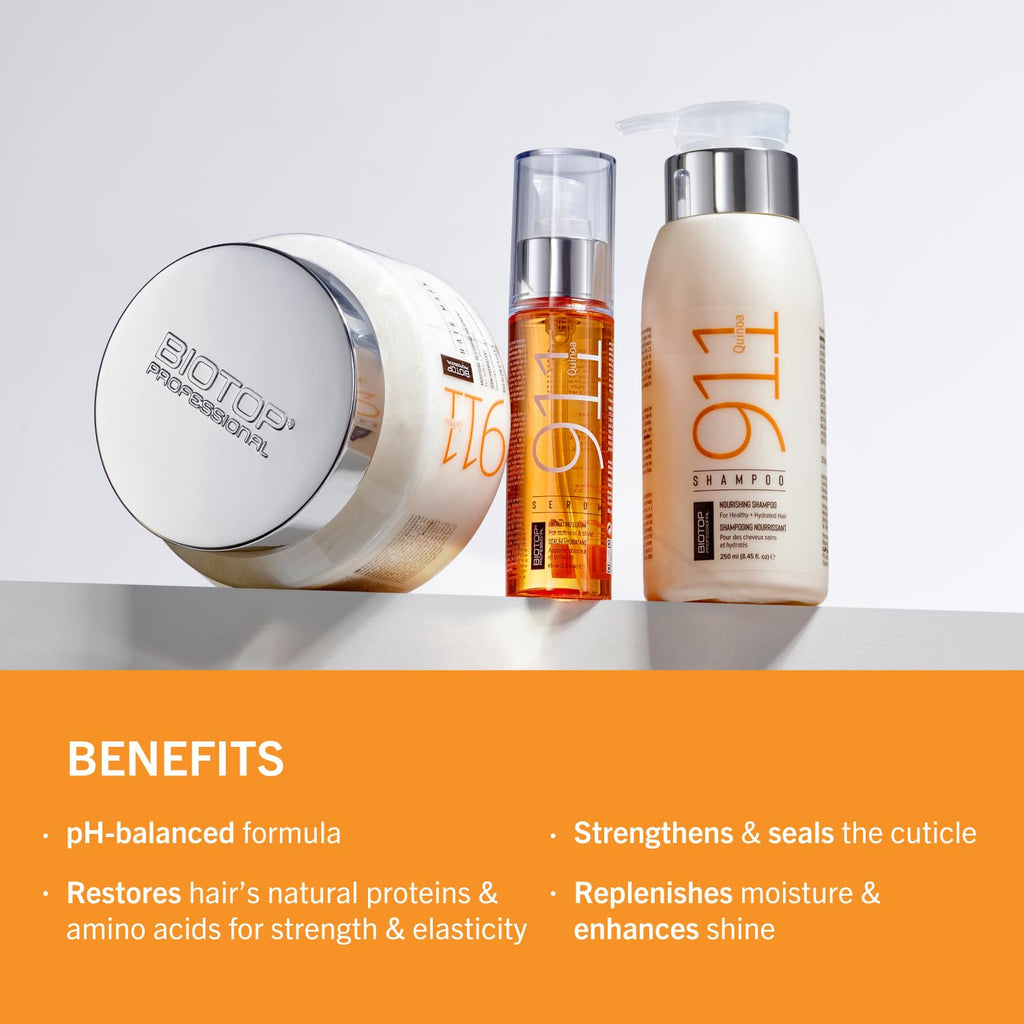 Biotop Professional 911 Quinoa Hydrating Styling Cream - Made with Quinoa and Hyaluronic Acid - Moisturizing and Smoothing for Frizz Control and Hair Styling - (6.08 oz/180 ml)