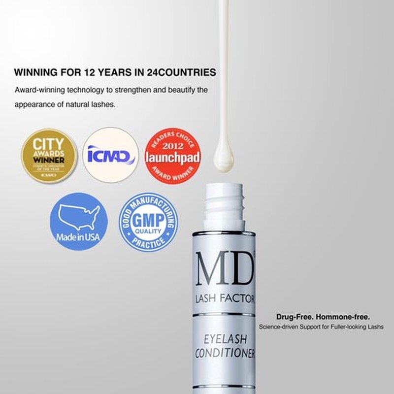 MD Lash Factor Eyelash Conditioner Advanced Lash Enhancing Serum for Longer Thicker Fuller Looking Lashes Cruelty-Free for Sensitive Eyes 0.05 fl oz Trial Size