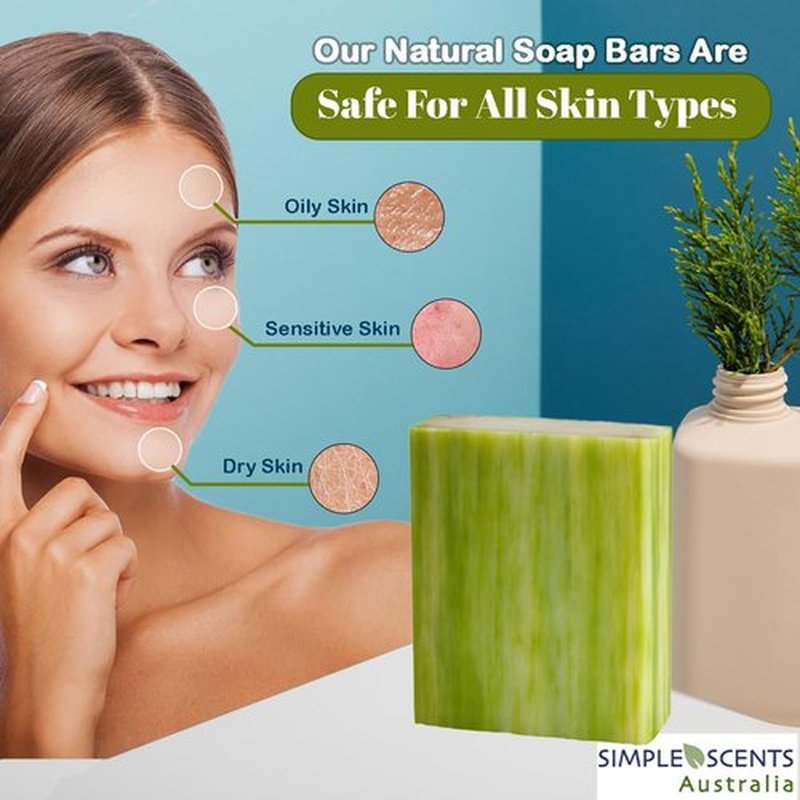Simple Scents Australia Assorted Floral Scented 6 PCS Natural Soap Bars, 3.5oz Each Moisturizing Triple Milled Australian Soap Bars Enriched with Shea Butter, Pure Plant Oil Body & Bath Soaps