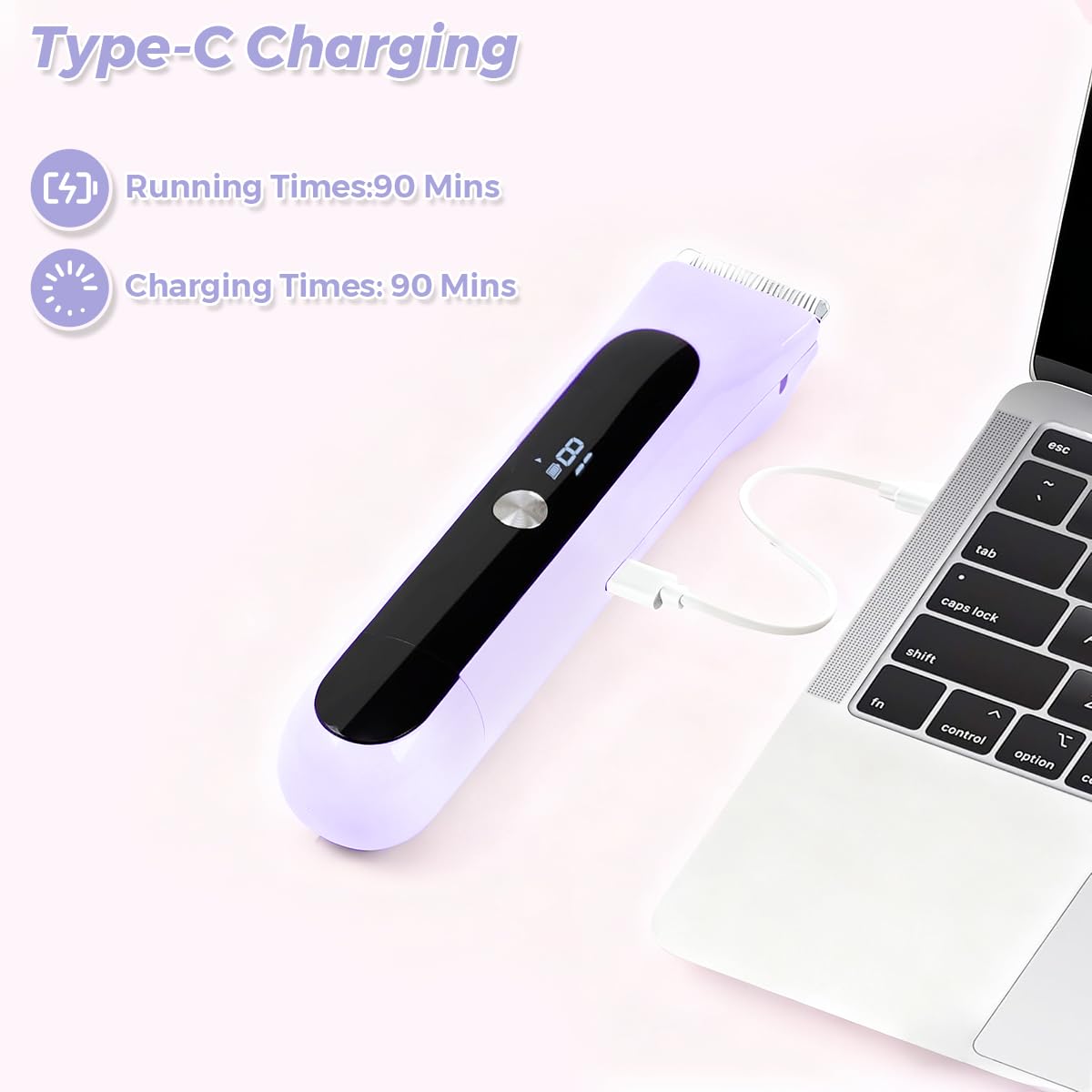 Msiud Electric Shaver for Women, 2 in 1 Bikini Trimmer Waterproof Rechargeable Facial Hair Remover with Ceramic Blades Dual Head, Pubic Hair Trimmer Body Grooming Travel Design for Shower Use