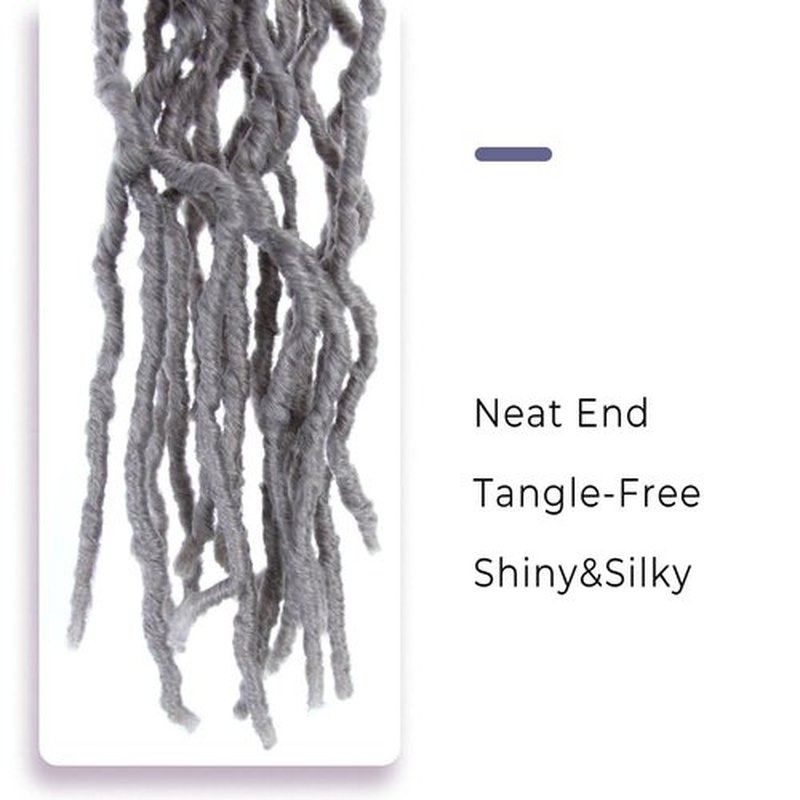 Niseyo Grey Faux Locs Crochet Hair 10 Inch Soft locs, 6 Packs Short Crochet Locs Pre Looped Crotchet Straight Synthetic Hair Extensions (Gray)
