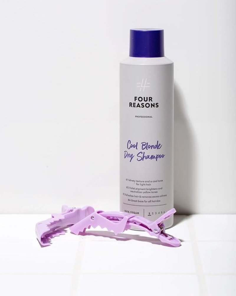 FOUR REASONS Cool Blonde Dry Shampoo - Tinted Spray for Blonde Hair | Neutralizes Brassiness & Adds Volume - 5.3 oz
