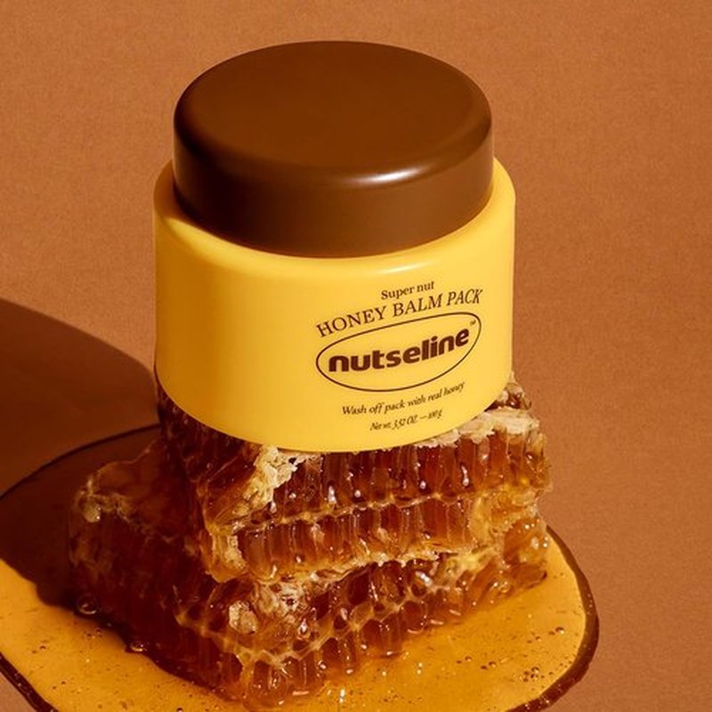 Nutseline Honey Balm Pack 100ml Korean Skin Care– 5-Minute Wash-Off Hydrating Honey Face Mask, Spatula Included, Moisturizing & Nourishing, Korean Skincare, Suitable for Dry & Dehydrated Skin
