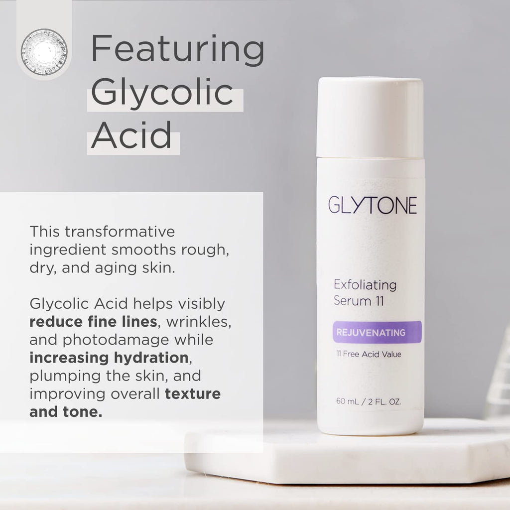 Glytone Exfoliating Serum with 11 Free Acid Value Glycolic Acid, Lightweight formula, Hydrating & Exfoliating Serum, 2 oz.