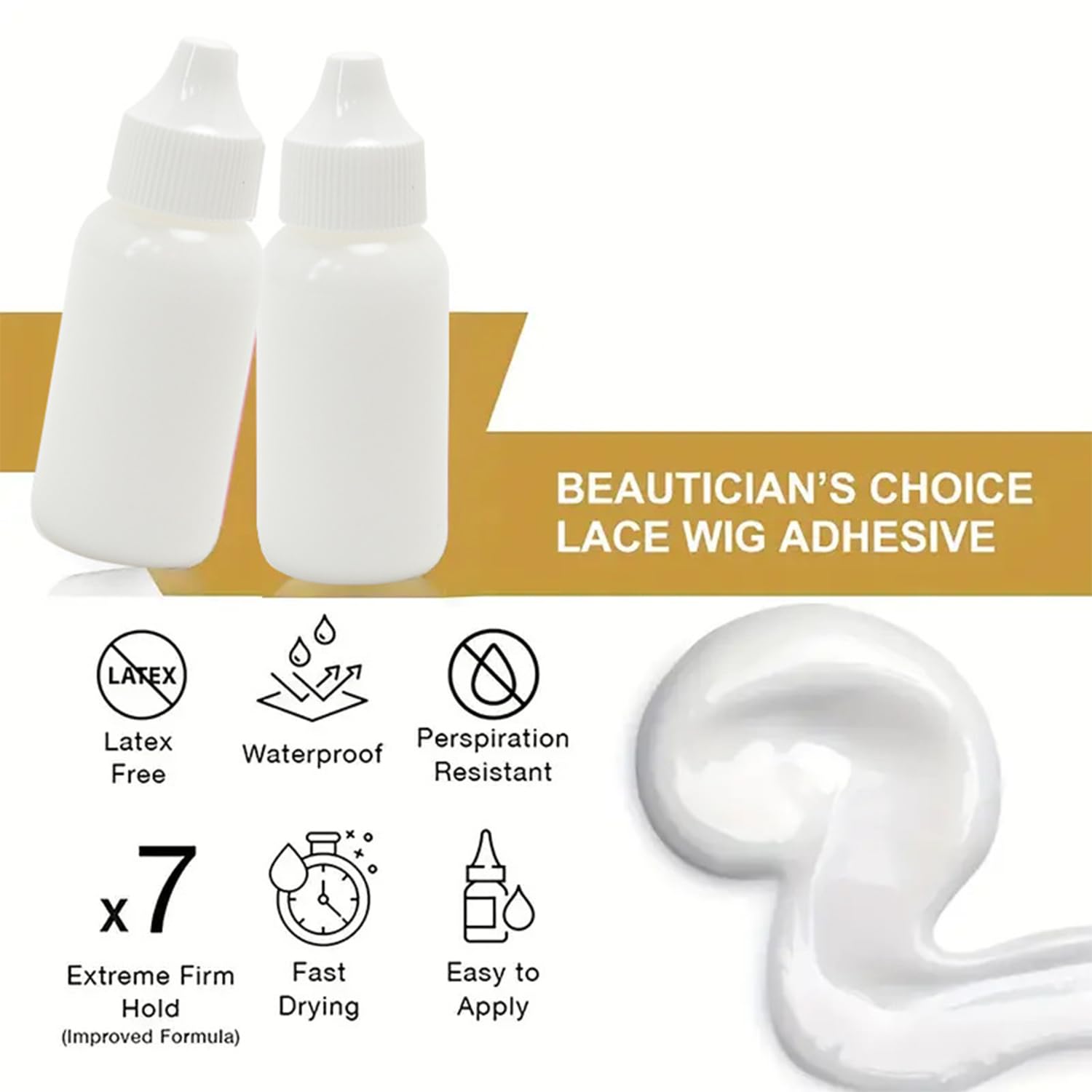 VIPPRETTY Hair 2Pcs Satin Edge Scarves and 1.3 Ounce Lace Glue for Wigs Invisible Extreme Hold for Weave and Hair Systems Applicable Scenarios Yoga, Makeup, Facial, Sport