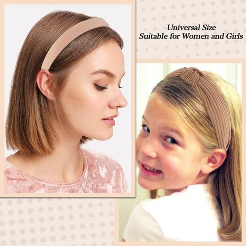 AHONEY 7 Pack Headbands for Women Girls Headbands Trendy Non Slip Hairbands Fashion Hair Accessories Multi-style Headband Pack Diademas Para Mujer (Neutral)