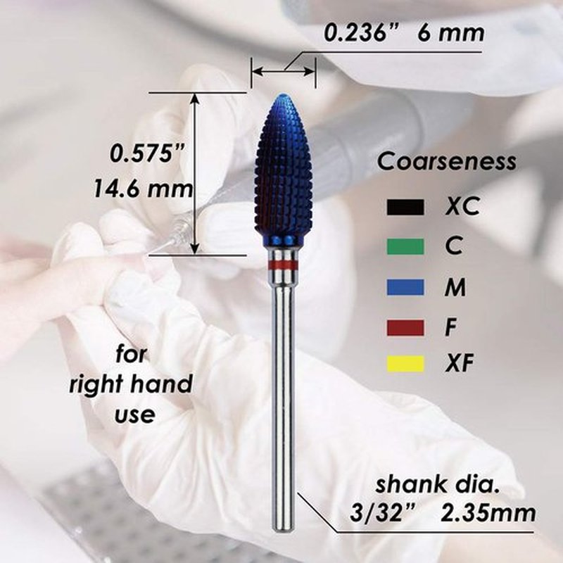 ianblues Tapered Tornado & Texas Tornado Nail Drill for Nail Drill Manicure Machine, Purple Coated (Texas - Coarse - C)