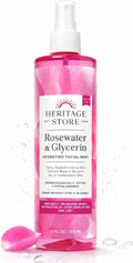 Heritage Store Rosewater & Glycerin Facial Mist - Hydrating Spray for Dry Skin, 12 FL OZ | Alcohol-Free, Hypoallergenic