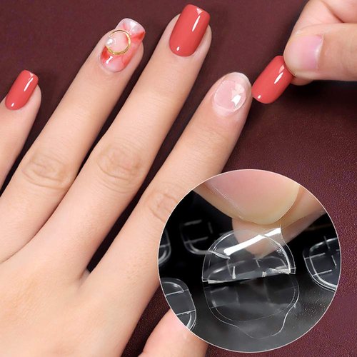 Mwellewm 1200 Pcs 50 Sheets Double Side Glue Nail Sticker for Press on Nail Sticky Tabs,Waterproof Breathable False Nail Tips Jelly Adhesive Tabs Nail Glue