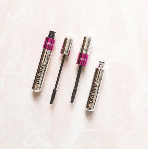 FARMASi Double Lash Extend Mascara, 2-Step Special Brush for Lengthening & Volumizing, False Lash Effect, Buildable Formula, No Clumping, Defines & Multiplies Eyelashes, Intense Black