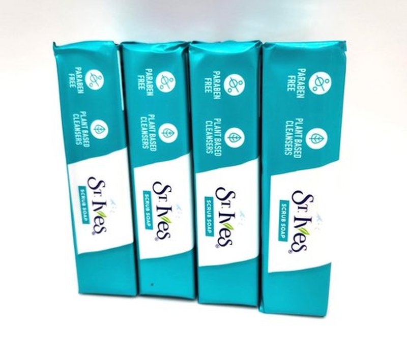 St. Ives' Scrub Bar Soap with Coconut Water, Aloe, and Walnut (4 Packs)