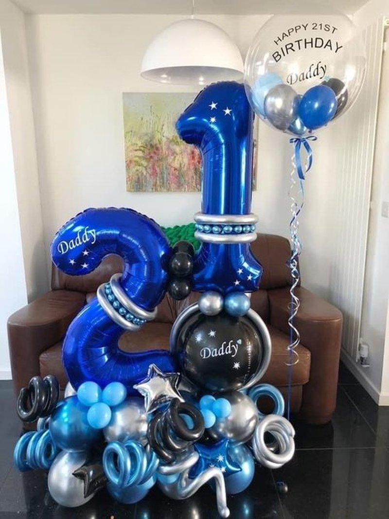 Regine Switzerland 40-Inch Night Blue Number 1 Balloon - Perfect First Birthday Decoration for Girls