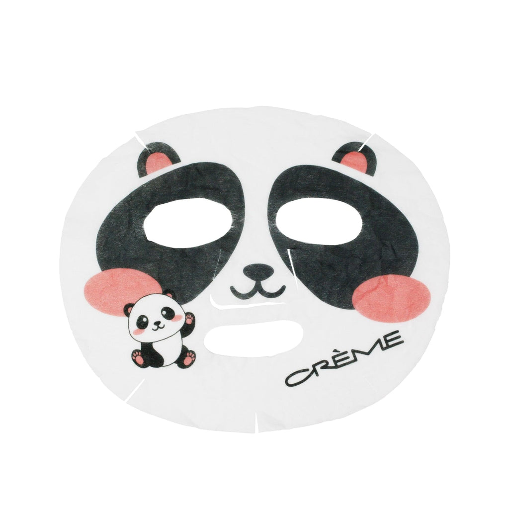 The Crème Shop Be Bright, Skin! Animated Kawaii Panda Face Mask, Brightening Facial Mask with Squalene and Rice Water, K Beauty Sheet Mask - 3 Pack