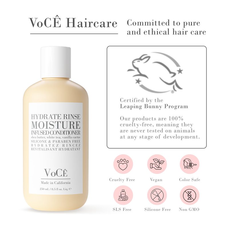 VoCÊ Haircare Natural Hydrating Conditioner - Deep Moisturizing, Anti-Frizz Formula | Vegan, Sulfate-Free, 8.5 oz