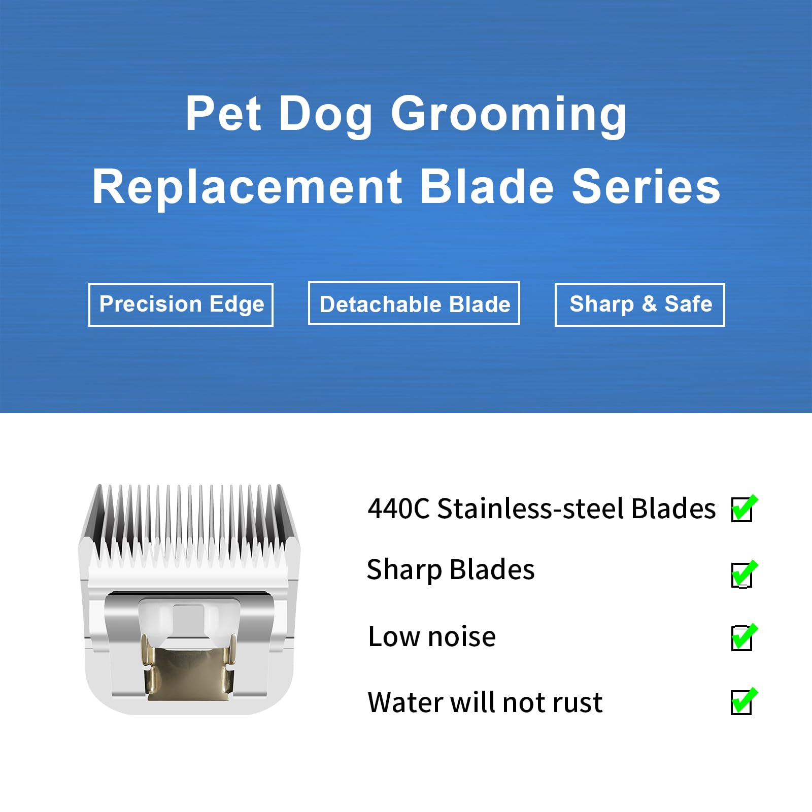 HONGNAL 5/8HT（64930） Blade Dog Grooming Clipper Replacement Blades Compatible with Andis Dog Clippers,Detachable Stainless Steel Blade,Size-5/8 HT, Cut Length-5/8 Inch