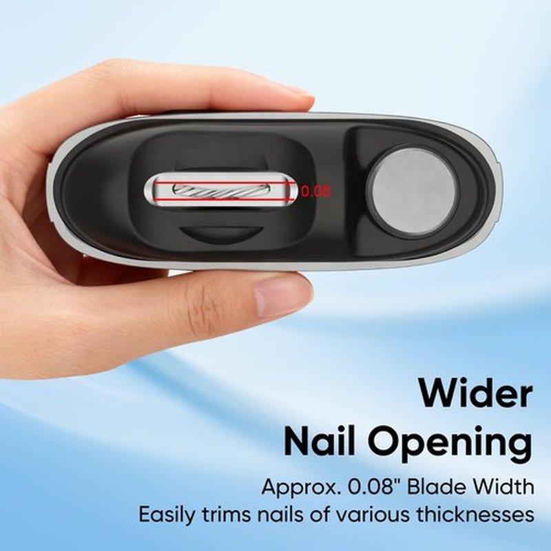 Electric Nail Clipper, 3-in-1 Automatic Nail Trimmer with Polishing & Clipping Storage, USB Rechargeable Nail Cutter with LED Light & 2 Speed Modes for Home & Travel Use