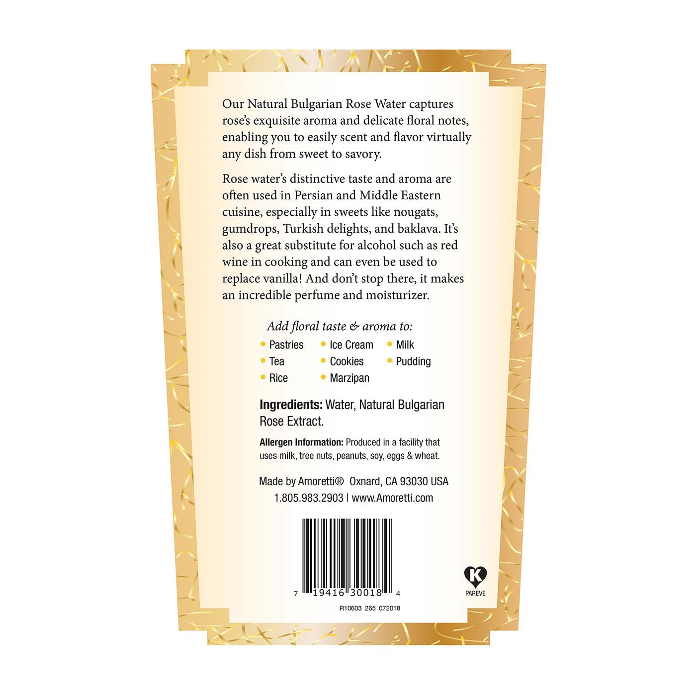 Amoretti - Natural Bulgarian Rose Water