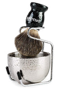 Anbbas Pure Badger Shaving Brush with Wood Handle,Stainless Steel Shaving Stand and Soap Bowl Perfect for Men Wet Shave