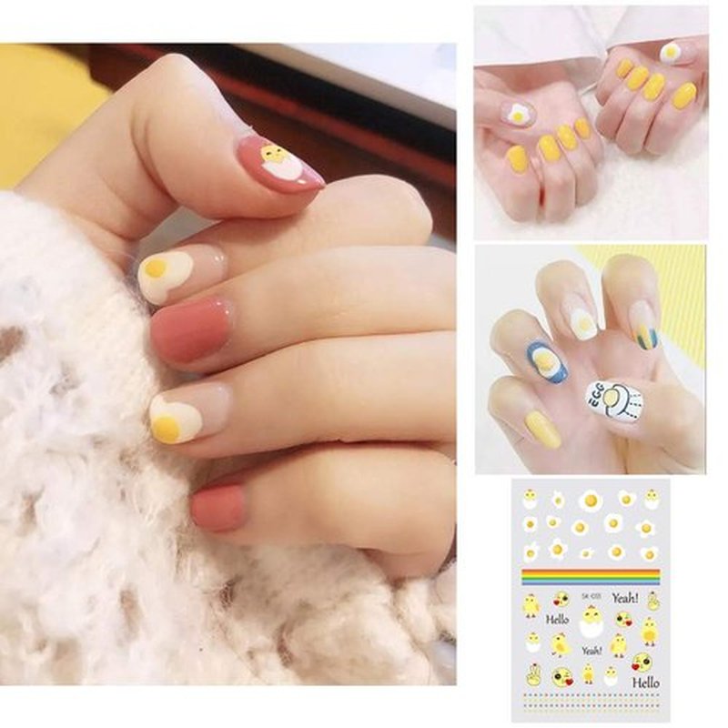 Fanoshon Cute Nail Decals Stickers for Women Girls Kids 200+ PCS, Self Adhesive Nail Tip Manicure Peduicure for Fingernails Toenails Fake Nails, Birthday Party Favors Christmas Stocking Stuffer
