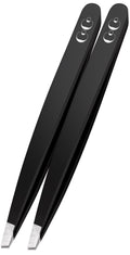 Professional Slant Tweezers – Precision Eyebrow Tweezers, Medical Grade Stainless Steel for Facial Hair, Ingrown Hair & Splinter Removal