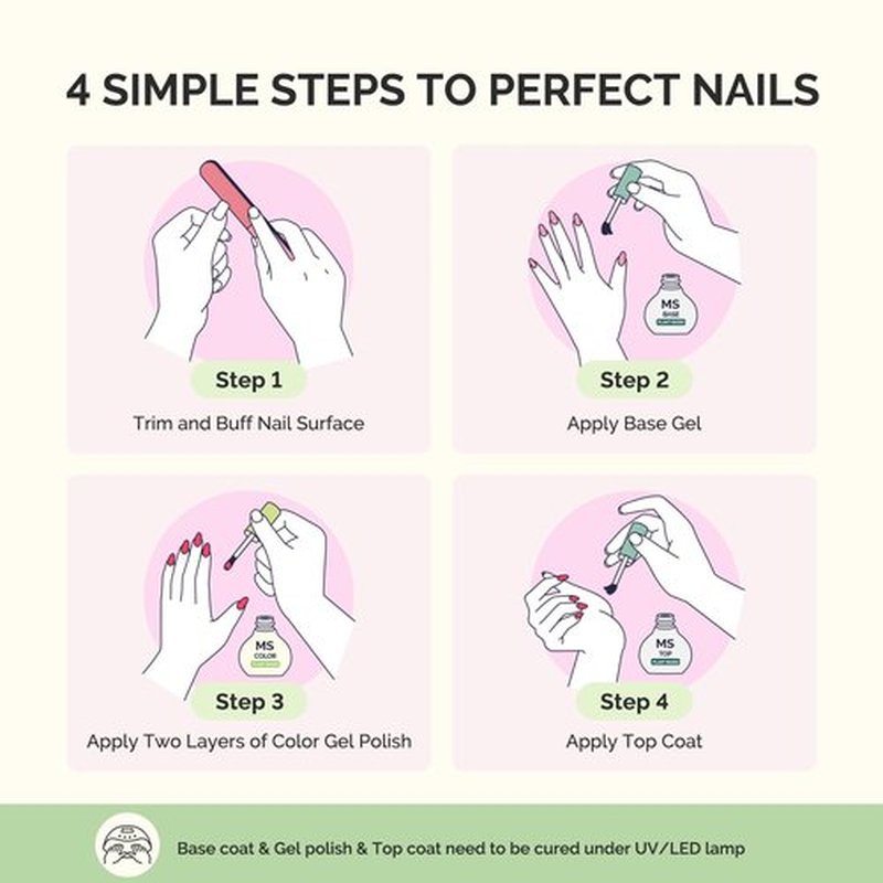 MelodySusie Plant Based Gel Nail Polish Set,Spring and Summer Macaron Colors,Hema Free,Soak Off UV LED Gel Polish Nail Art Manicure Salon DIY at Home 8Pcs 10ml/0.34 fl oz