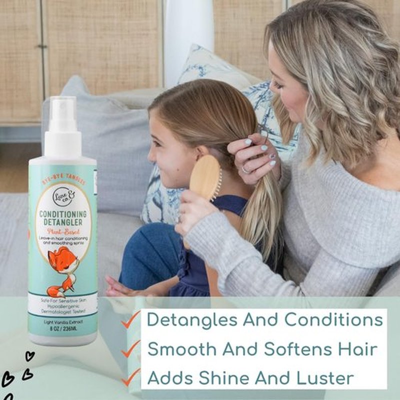 LANE & CO. Conditioning Detangler Spray for Kids - Vegan Leave-In Conditioner for Smooth, Tangle-Free Hair - 8 oz. Bottle