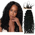 100% Human Hair Knotless Pre-Separated Water Wave Curly Feather Crochet Hair Extensions Spirally Curly Classic Lightweight Reusable Crochet Hair Extensions 16inch 100strands 120g
