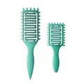 Skiennix Curl Defining Brush - Vented Detangling Tool for Curly Hair | Lightweight & Ergonomic (2 Pcs Green)