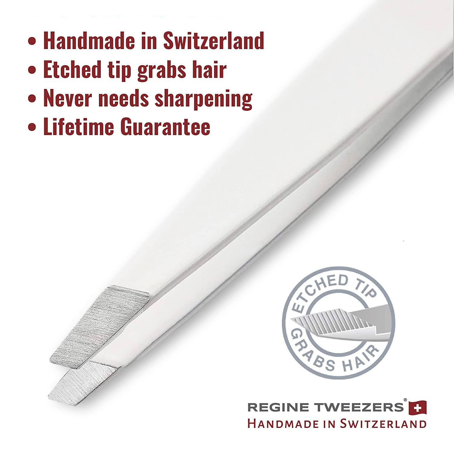 Regine Switzerland Slant Tweezer - Swiss Made Professional Eyebrow Remover