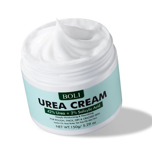 BOLI Urea Cream 42 Percent, Plus 2% Salicylic Acid, Foot Cream for Thick, Cracked, Rough & Dry Skin, Deep Moisturizer for Feet, Elbows, Hands and Knees (5.29 oz)