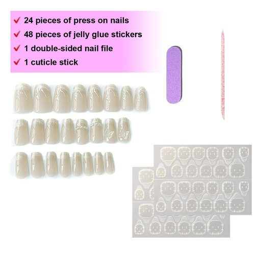 3D Press on Nails, Medium Acrylic Fake Nails, Cute and Unique Decorative Shape, Suitable for Daily Leisure and Party Activities, Reusable, 24 Pcs