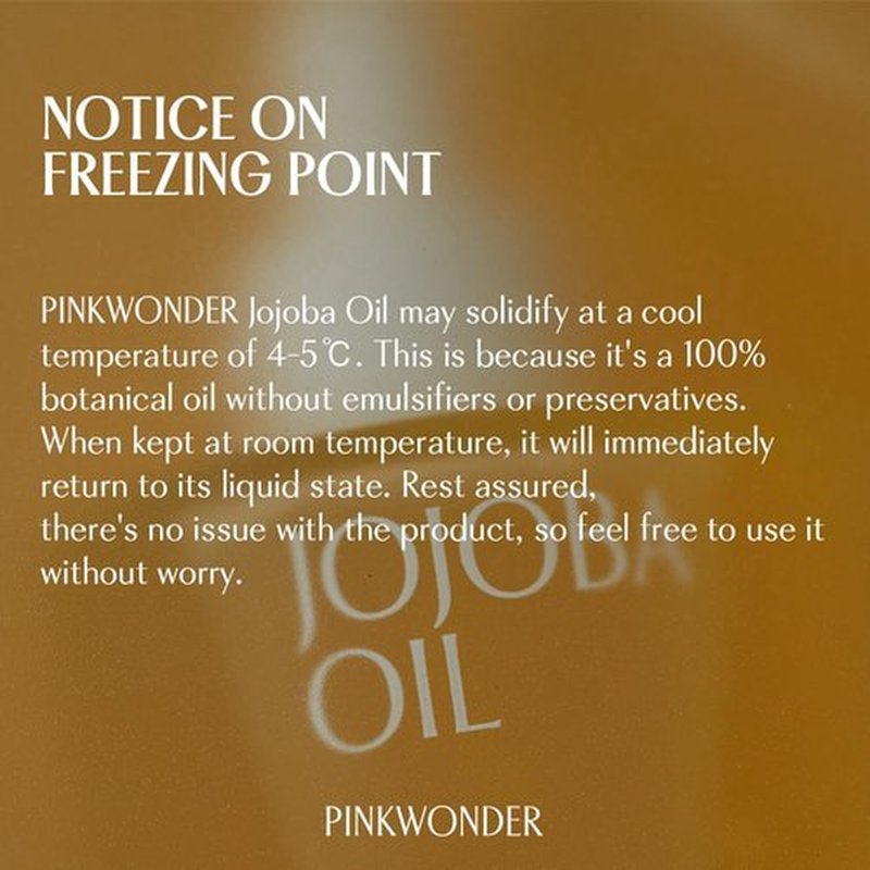 PINKWONDER USDA Organic Jojoba Oil | 100% Pure, Cold-Pressed Oil for Face & Facial Care, Gua Sha | Non-Greasy Korean Skin Care for Women 0.33oz (10ml)