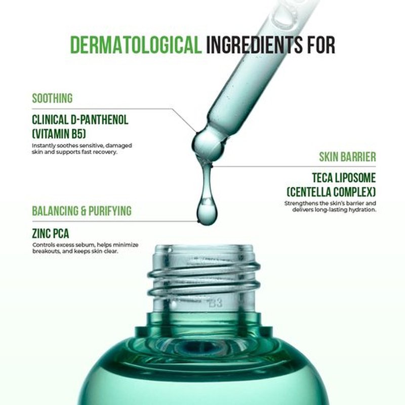 JUMISO D-Panthenol Barrier Soothing Serum (70ml/2.37oz) – Korean 10 Types Hyaluronic Acid Cooling Face Serum for Oily Acne Prone & Sensitive Skin, Centella Niacinamide Gentle BHA, Fragrance-Free