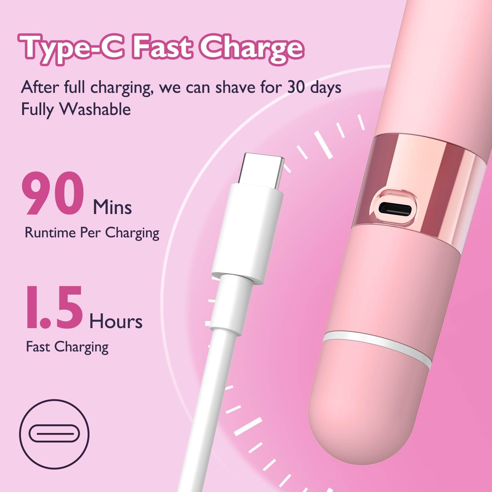 Bikini Trimmer for Women, Dual Head Electric Razors, Pubic Hair Trimmer with IPX7 Waterproof & Easy Cleaning, Rechargeable Painless Silk Glide Pro Shaver for Underarm Leg Arm Body Face, Cherry